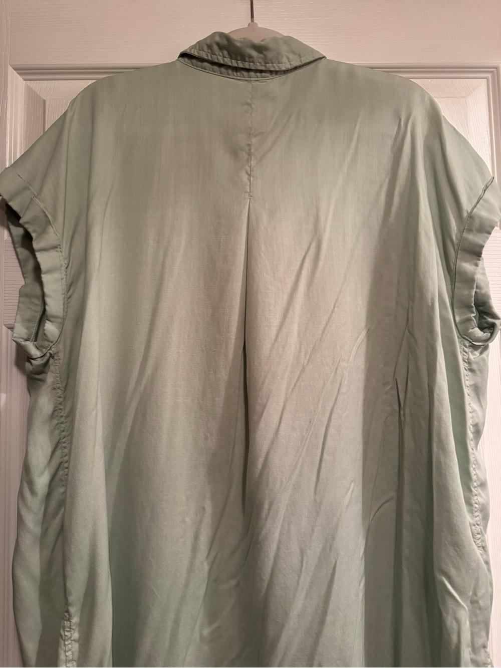 Wonderly Sz 2X Light Mint Sage Green Button-Up Tunic dress w/ breast pockets - Picture 7 of 8